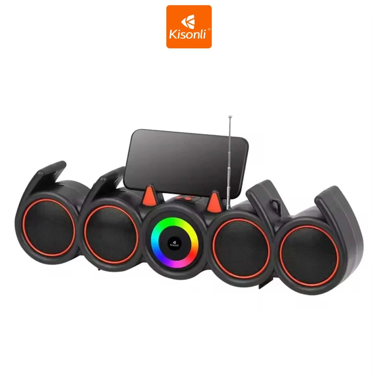 kisonli-led-918-wireless-bluetooth-speaker-sound-bar-subwoofer-with-phone-holder