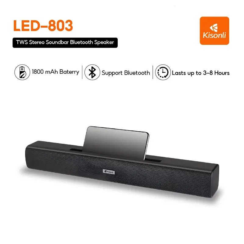 kisonli-led-803-wireless-bluetooth-16w-portable-sound-bar-speakers-with-phone-holder