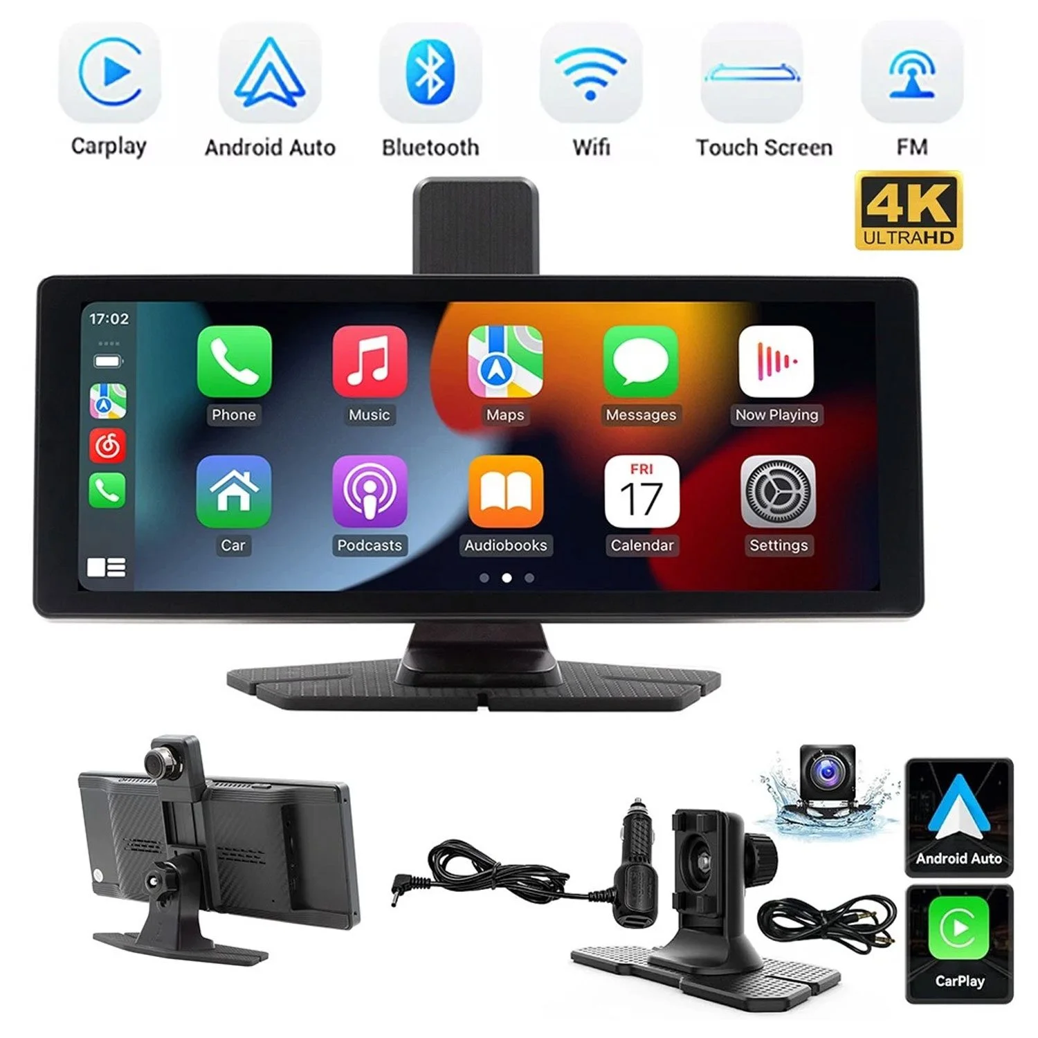 c1-wireless-1026-inch-carplay-android-auto-screen-with-4k-dash-cam-and-backup-camera