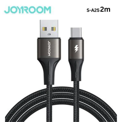 joyroom-s-a25-light-speed-series-3a-fast-charging-data-cable-usb-a-to-type-c-2m-black